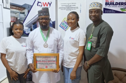 Award of Excellence Recognition Presented to me by Dream Youth Center of Nigeria. DYCN